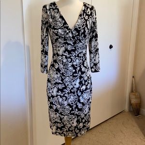 Lauren Black and White body con dress